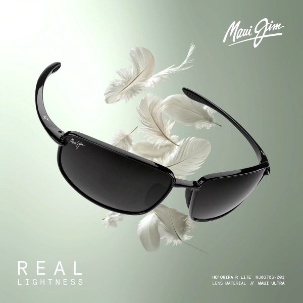 Lunettes de soleil Maui Jim Lightness Hoolipa Lunettes de soleil Maui Jim Lightness Hoolipa noires avec verres polarisés