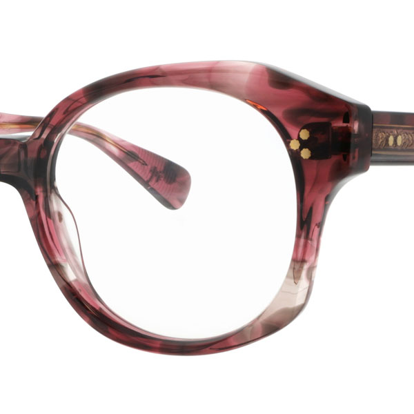 Lunettes Paul & Joe rose translucide aux détails raffinés chez Optique Audition Suin Valenciennes
