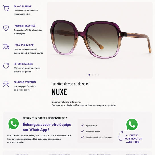 Découvrez la collection de lunettes NUXE disponible sur notre boutique en ligne Collection de lunettes de vue et de soleil NUXE disponible en ligne chez Optique Audition Suin