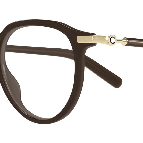 Découvrez les montures Montblanc disponibles sur notre boutique en ligne Détail de la monture Montblanc MB0495 alliant design contemporain et finitions haut de gamme