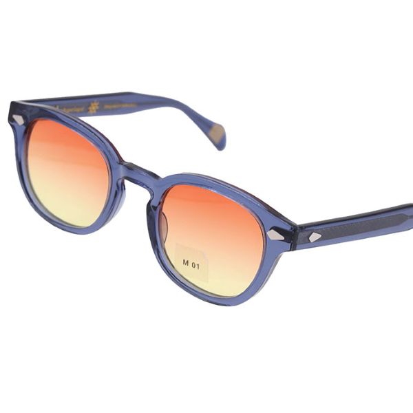 Lunettes de soleil bleues aux verres miroir orange chez Optique Audition Suin Valenciennes