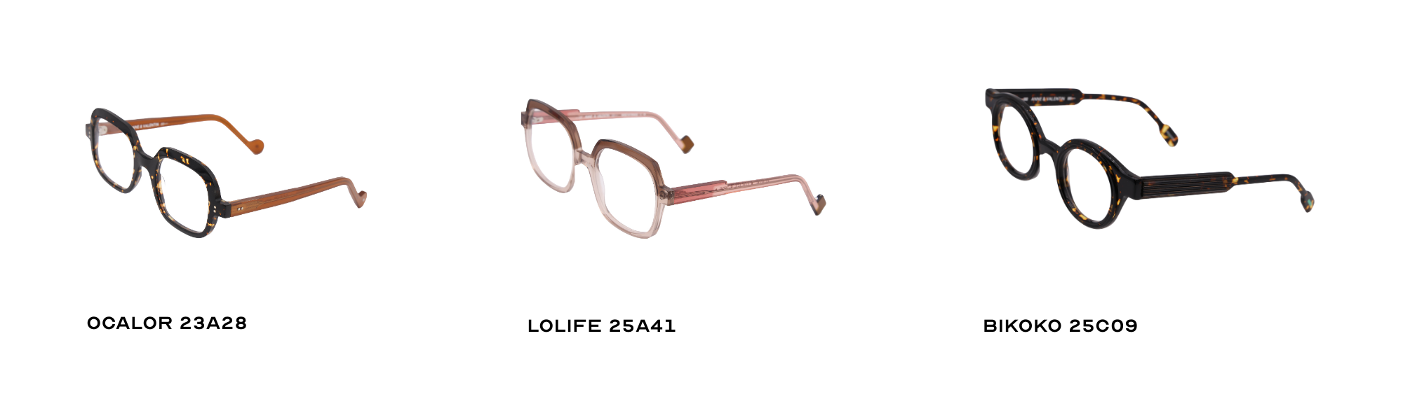 Sélection de lunettes Anne et Valentin OCALOR, LOLIFE et BIKOKO – montures créateur à Valenciennes